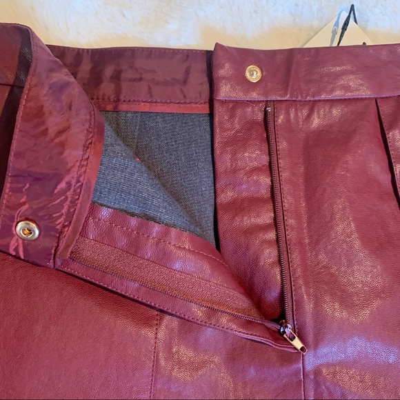NWT 💫 Red vegan leather skirt ZARA - Picture 7 of 9